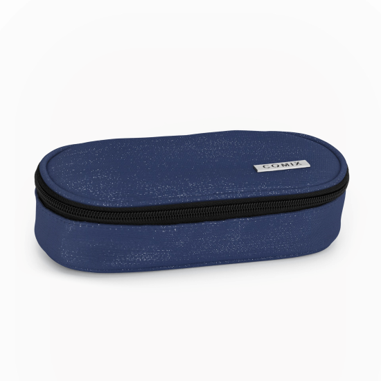 Astuccio Ovale Blu Glitter Comix