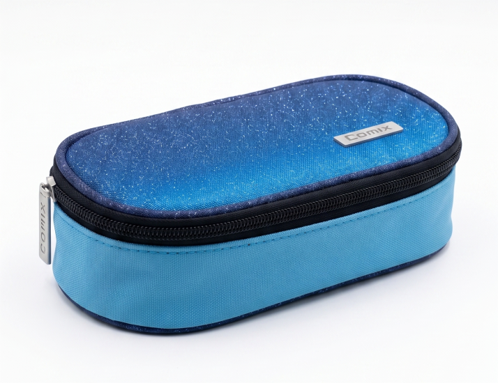 Astuccio Ovale Blu Sfumato Glitter Comix
