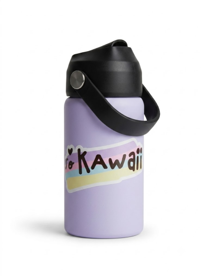 Borraccia Termica 350ml Hippo Purple Kawaii