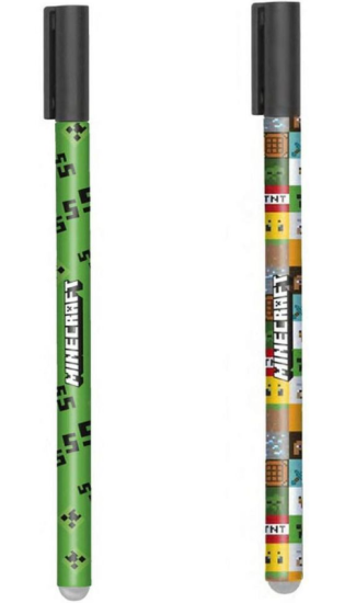 Penna a Gel Blu Cancellina Pixel Minecraft