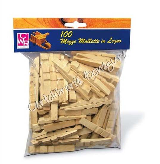 Mezze Mollette in Legno 72mm (conf.100)