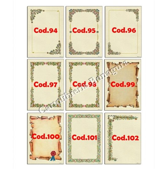 Carta Pergamena A4 Avorio Decorato 160gr Antes (ff.1)