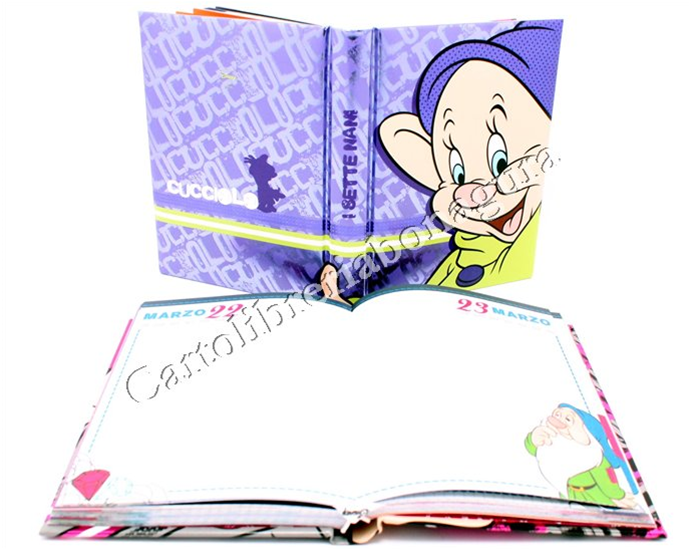 Diario Pocket 12M Cucciolo Lilla Sette Nani Classic