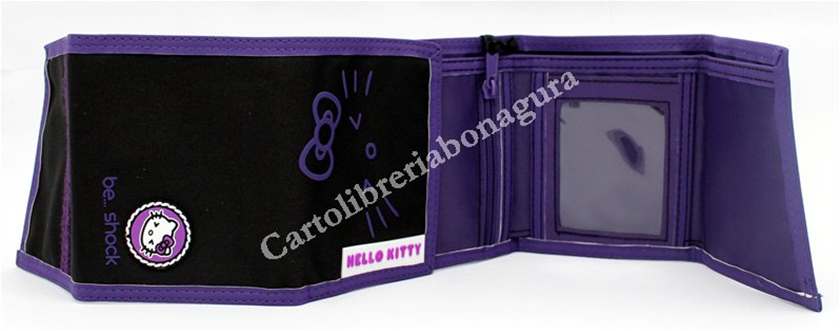 Portafoglio 3 Ante Viola/Nero Hello Kitty Humor