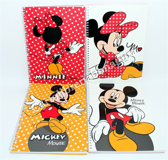 Quad. Maxi Spirale Rig. 5MM - Quadretti Senza Marigine Per 3-4-5 elementare medie e superiori Mickey & Minnie Fashion