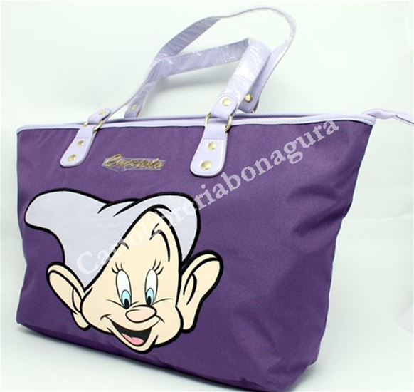 Shopper Orizzontale Viola Cucciolo Sette Nani Fashion Style