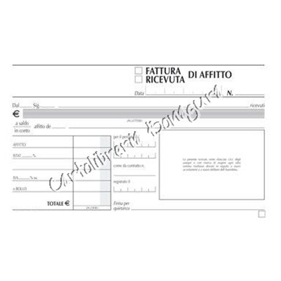Blocco Ricevute Affitto 10 x 16,5 cm