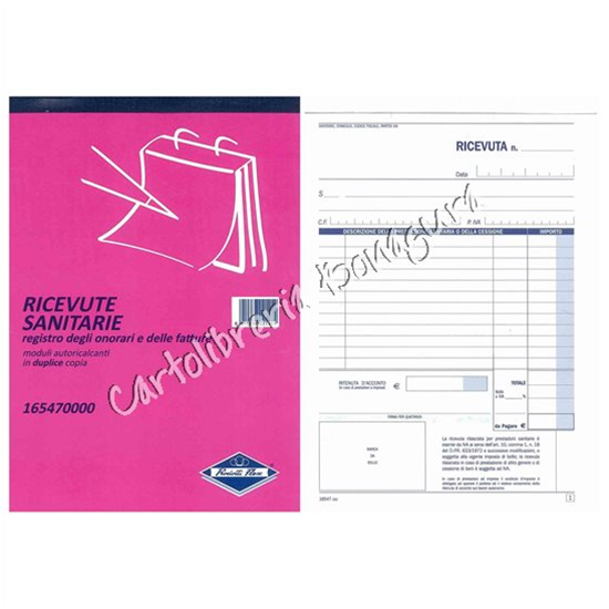 Blocco Ricevute Sanitarie 2 Copie A5