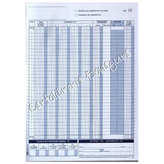 Registro Dei Corrispettivi 2 Copie