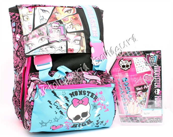 Zaino Sdopp.Le Big C/Monster Nails Azzurro Monster Hig