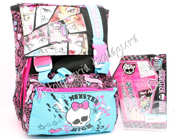 Zaino Sdopp.Le Big C/Monster Nails Azzurro/Nero Monster Hig