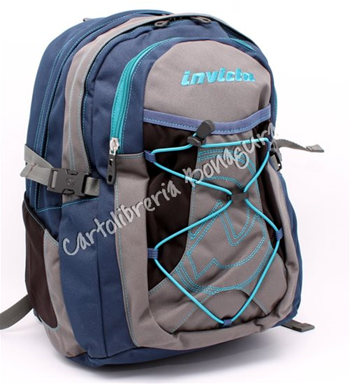 Zaino Portat Pack Blu/Grigio Plain Color Invicta