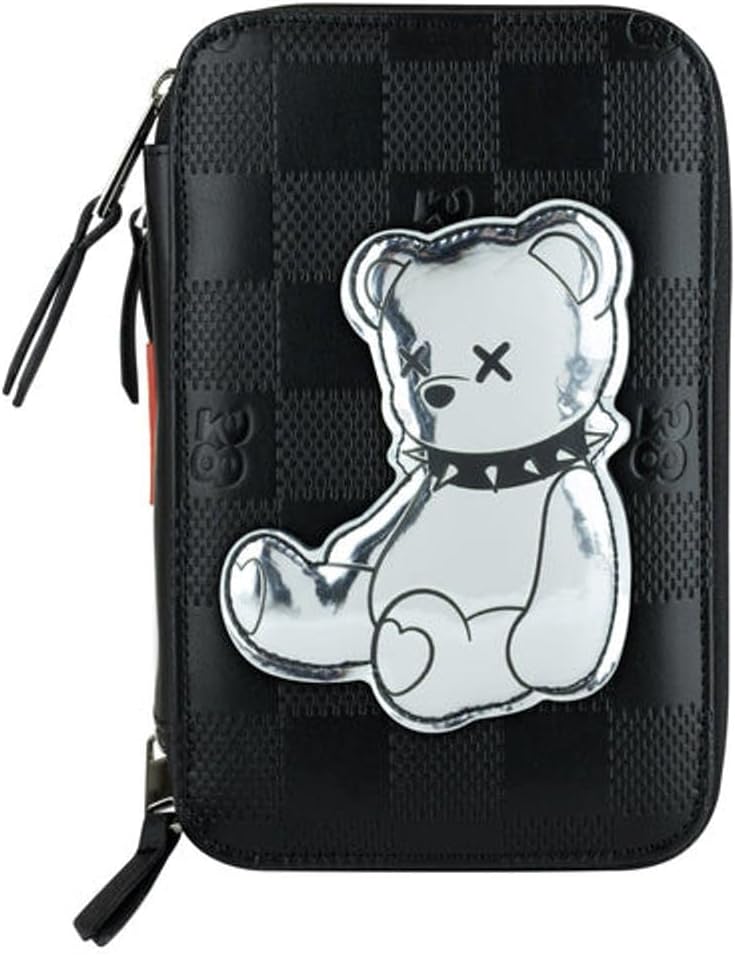 Astuccio 3 Zip Nero Chrome Disegno38