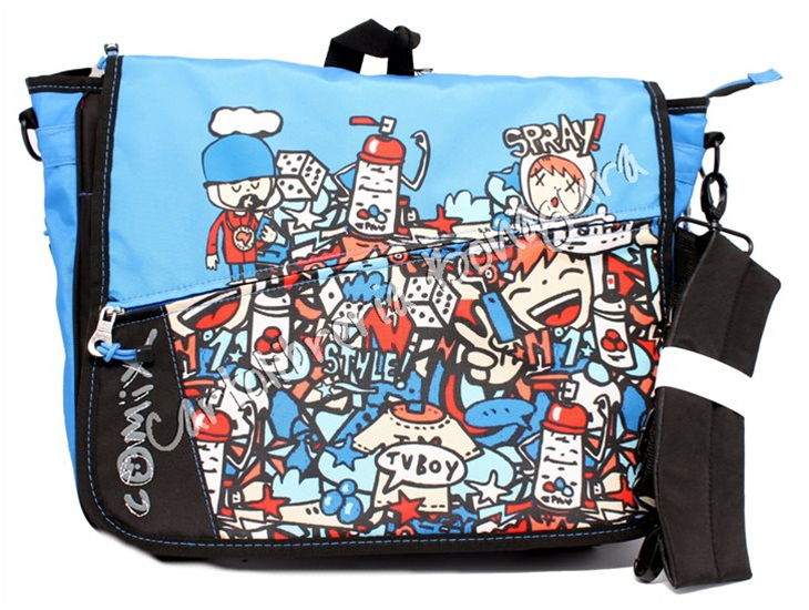 Messenger Estensibile Nero/Azzurro Pop Comix Limited