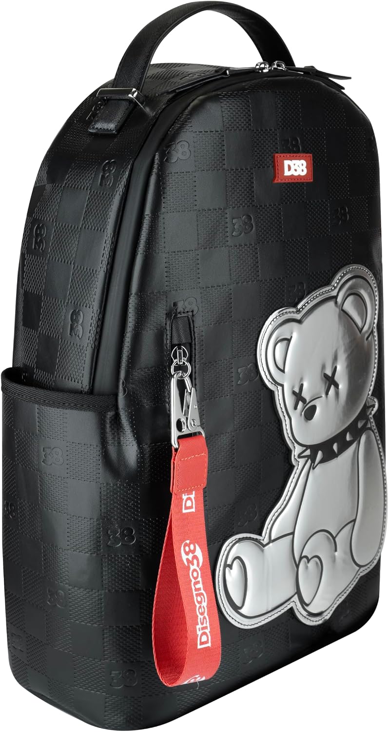 Zaino Grande PU Nero Chrome Disegno38