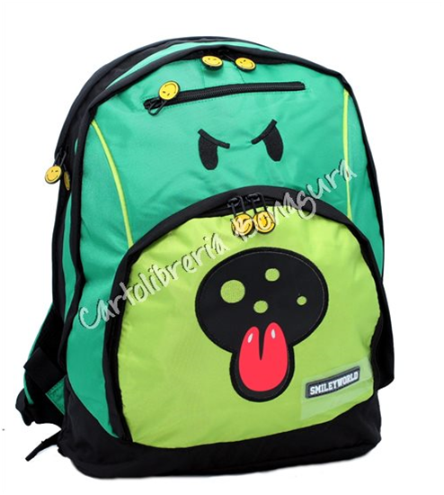 Zaino Organizzato Verde Smiley World