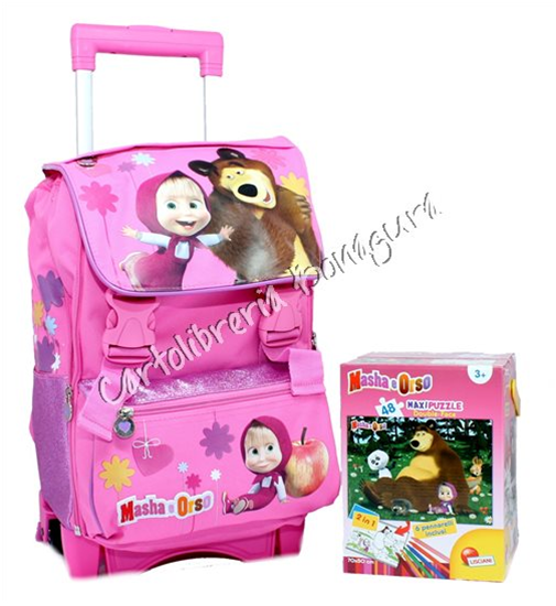 Zaino Trolley Estensibile Primino C/Gadget Masha e Orso