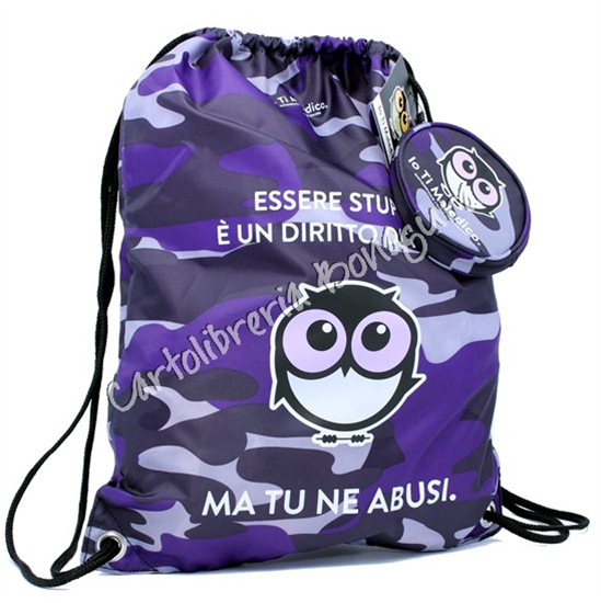 Zaino Leggero C/Portamonete Viola Io Ti Maledico